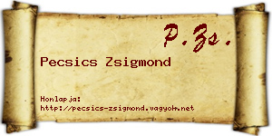 Pecsics Zsigmond névjegykártya